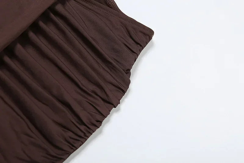 2 Piece-Set Maxi Pleated Skirt Outfit