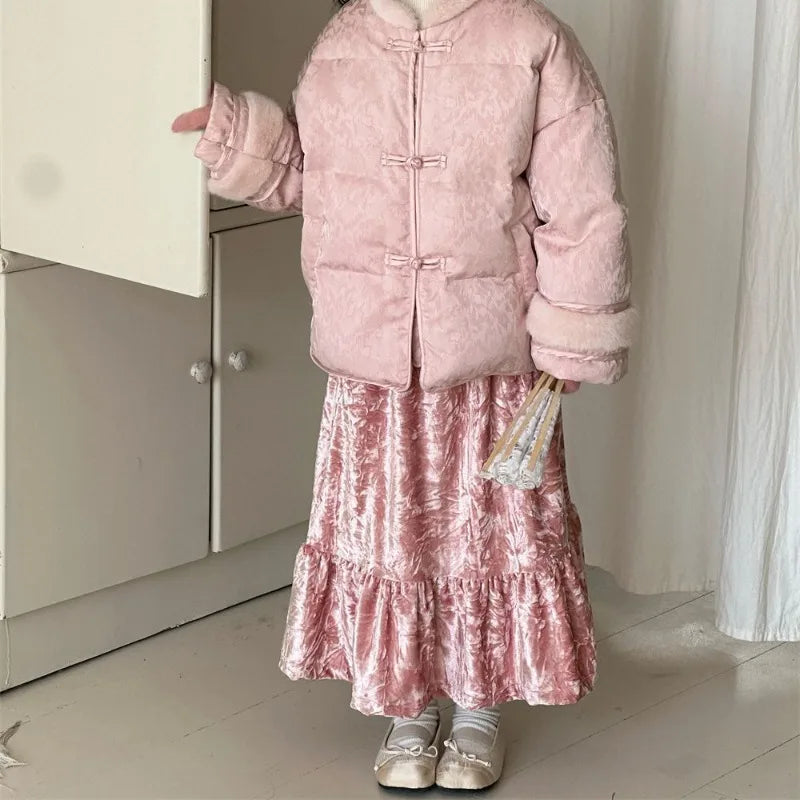 Ruffled Velvet Skirt