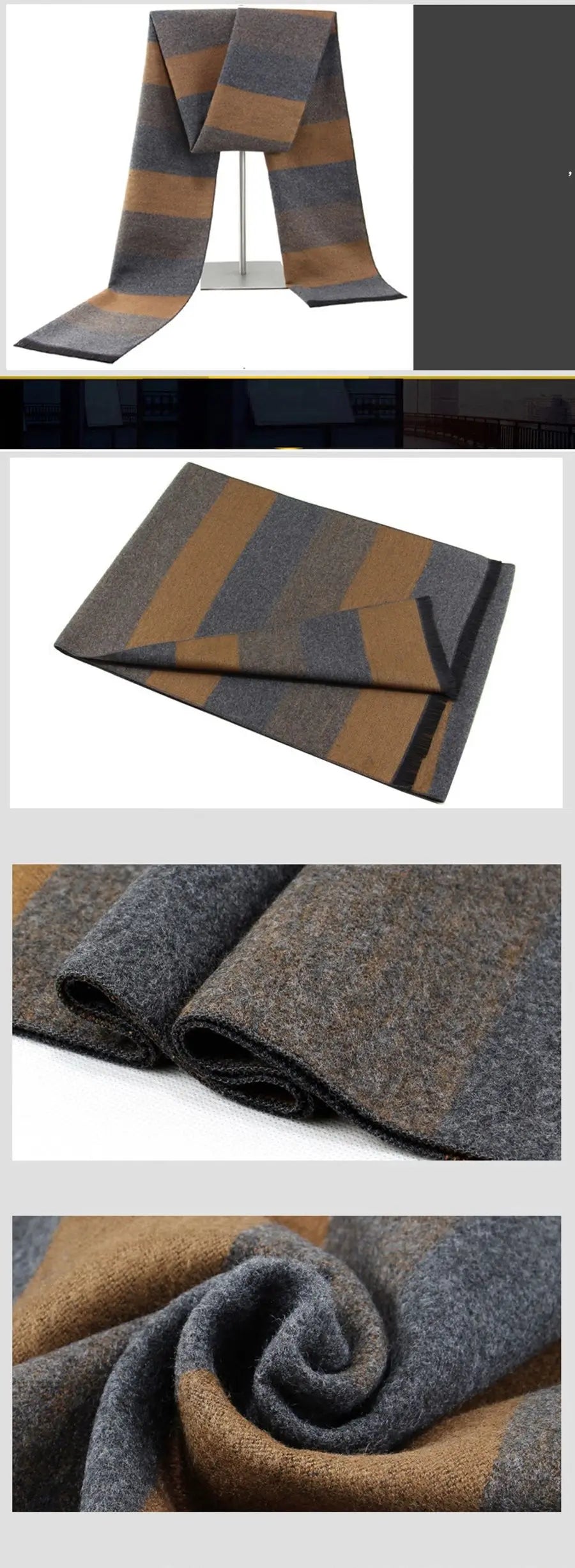 Men's Winter Faux Cashmere Scarf