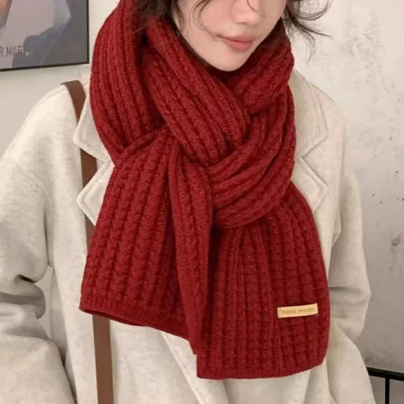 Thick Long Cashmere Knit Scarf