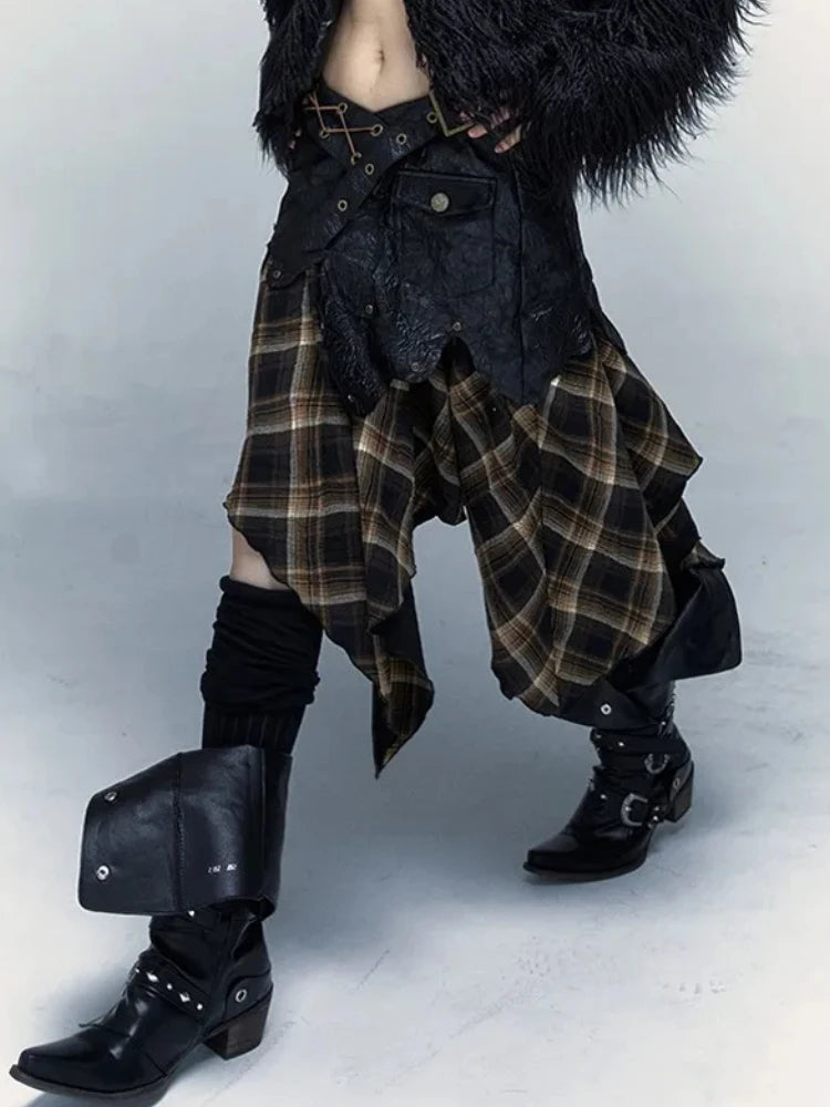 Midi Retro Gothic Punk Skirt