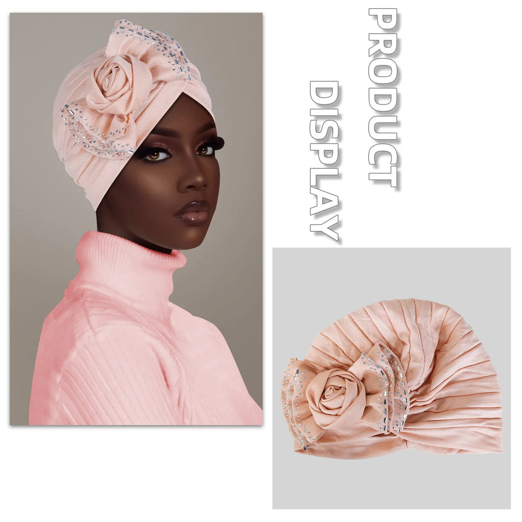 Flower Diamonds Fashion Bonnet Hat