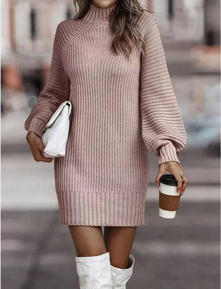 Women's Knitted Pullover Sweater Dress