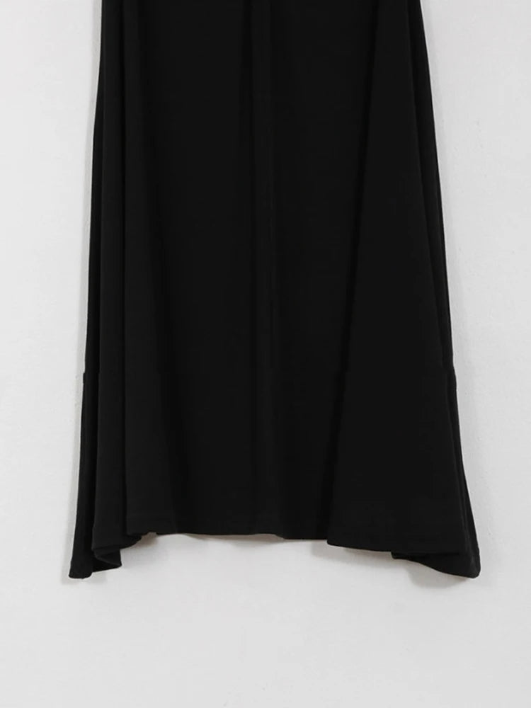 Shirred Satin High Waist Ankle Length Skirt