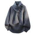 Men's Knit Pullover Sweater Scarf