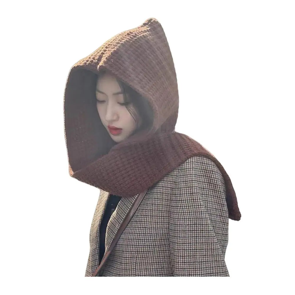 Casual Knit Hooded Scarf