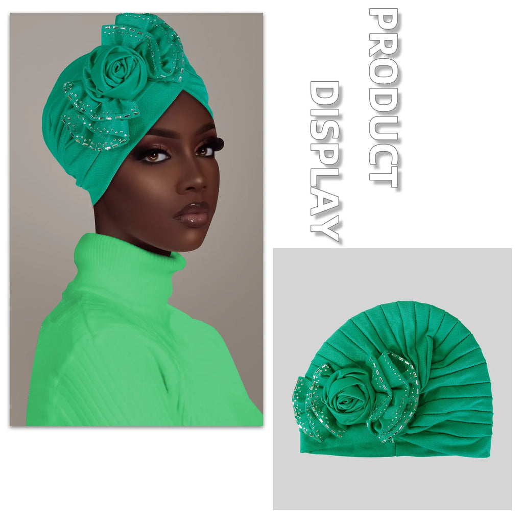 Flower Diamonds Fashion Bonnet Hat