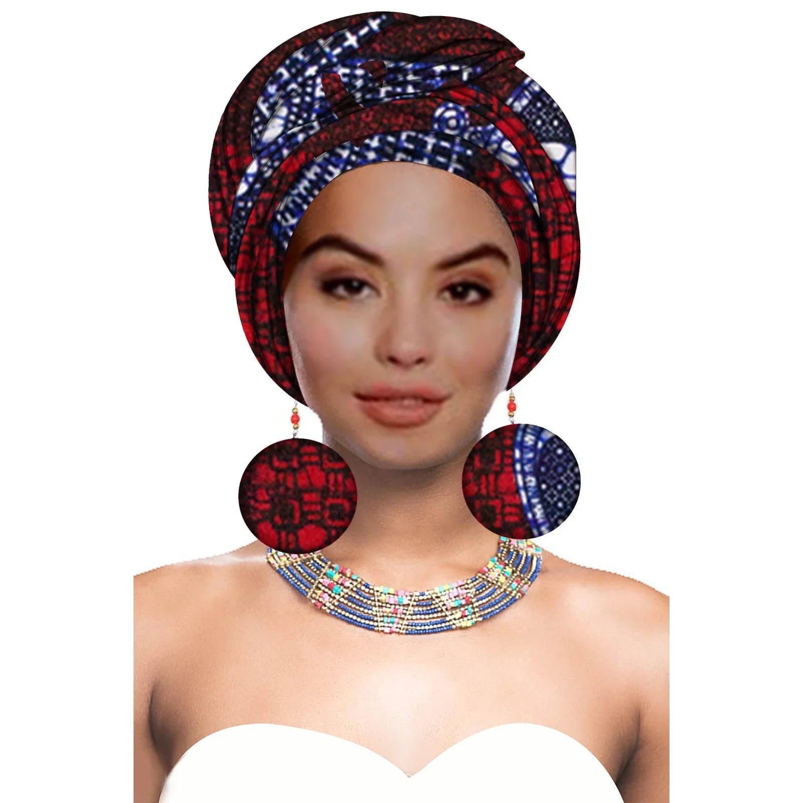 African Headwrap with Matching Earrings