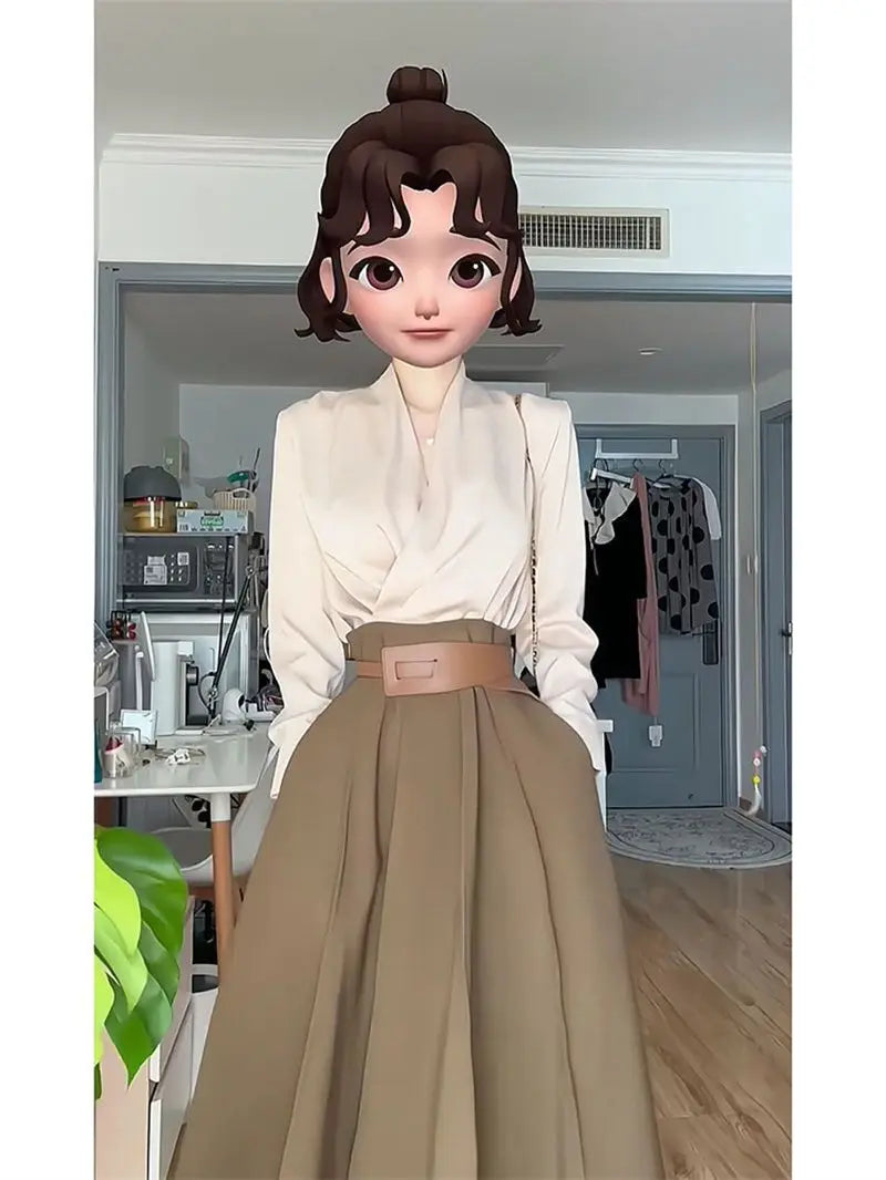 Two-Piece High Waist Skirt Suit