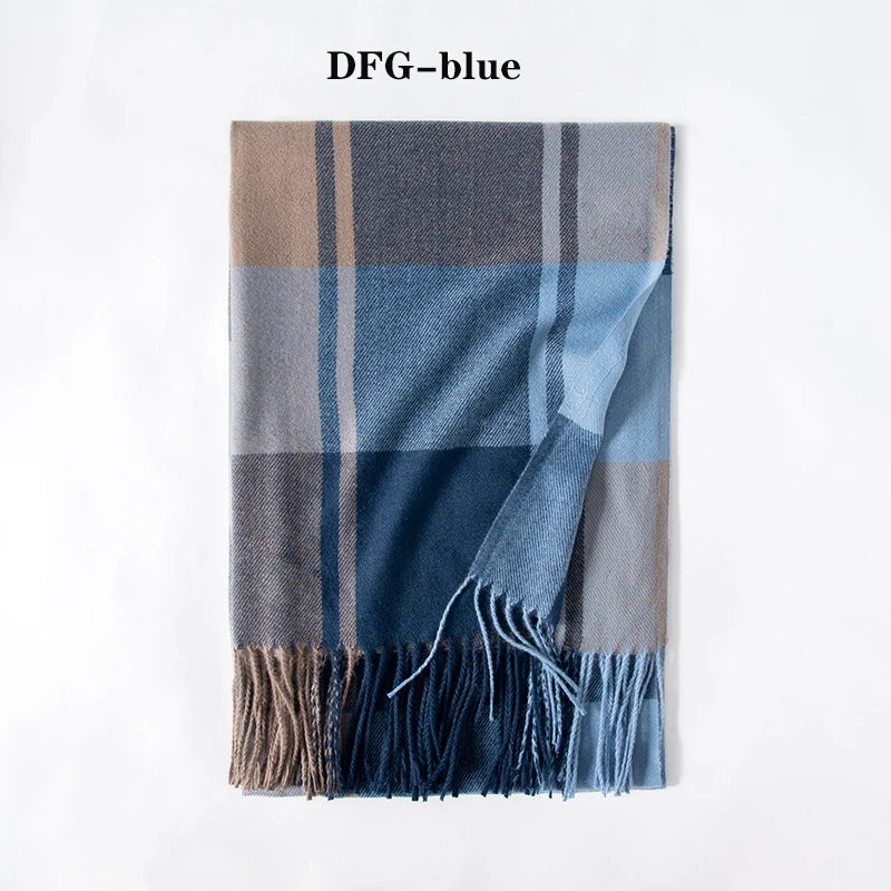 Unisex Cashmere Pashmina Scarf With Tassels