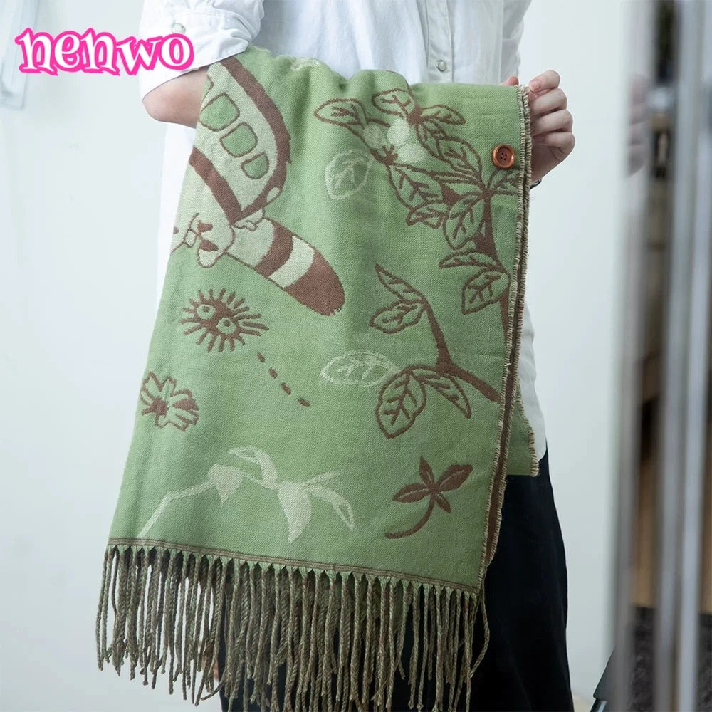 Nenwo Versatile Thick Double-sided Cartoon Scarf/Shawl