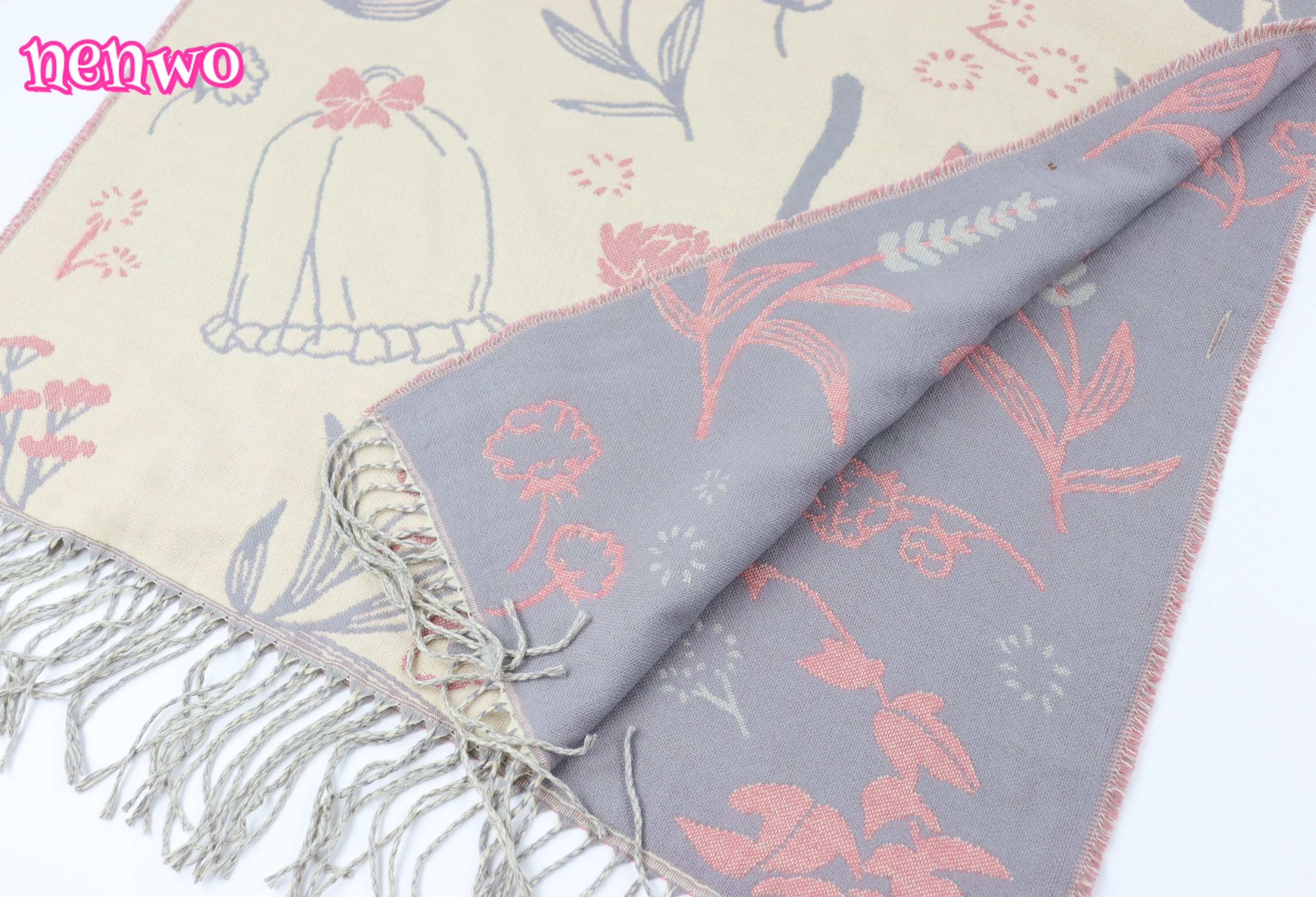 Nenwo Versatile Thick Double-sided Cartoon Scarf/Shawl