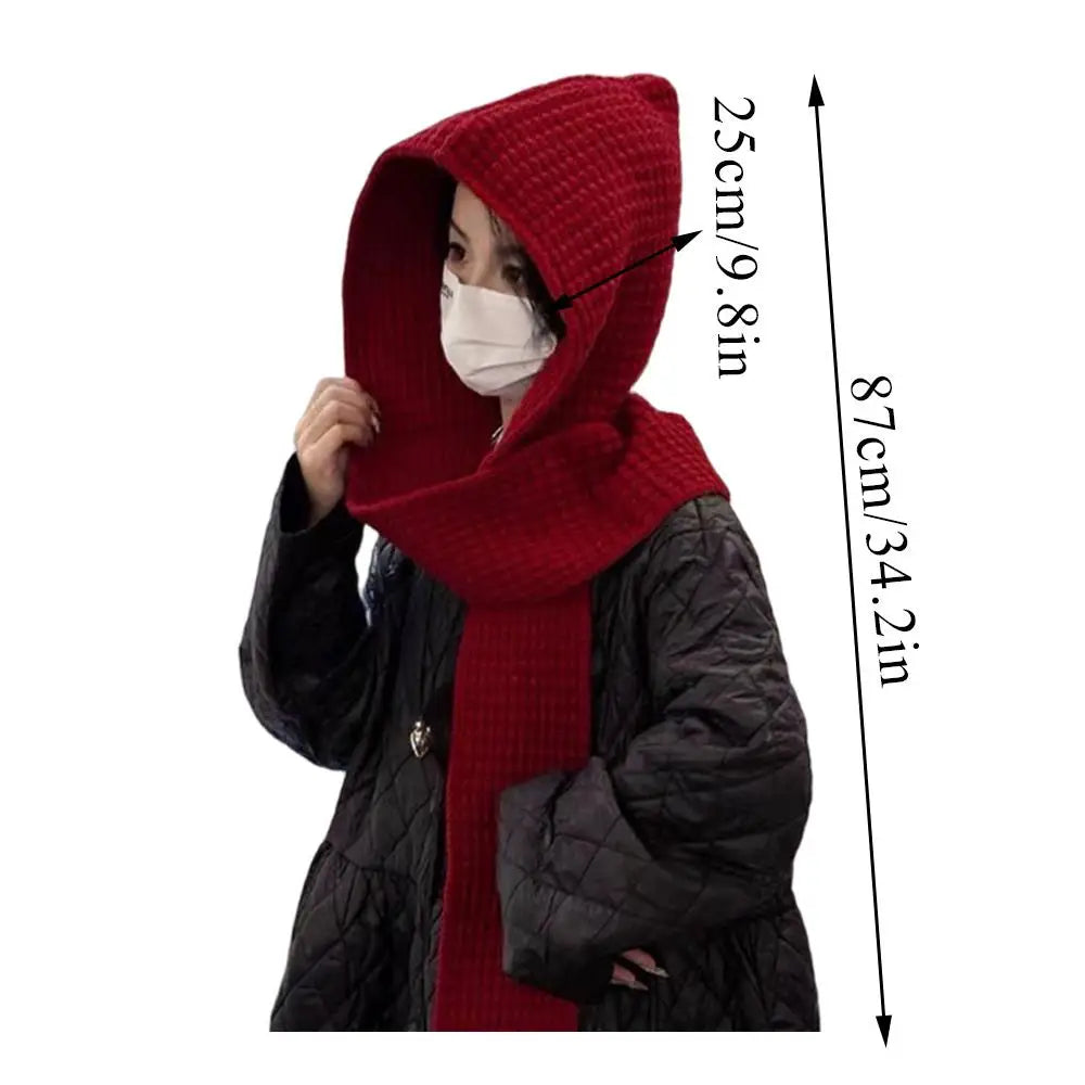 Casual Knit Hooded Scarf