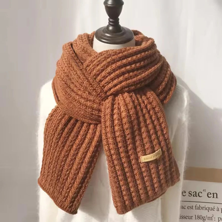 Thick Long Cashmere Knit Scarf