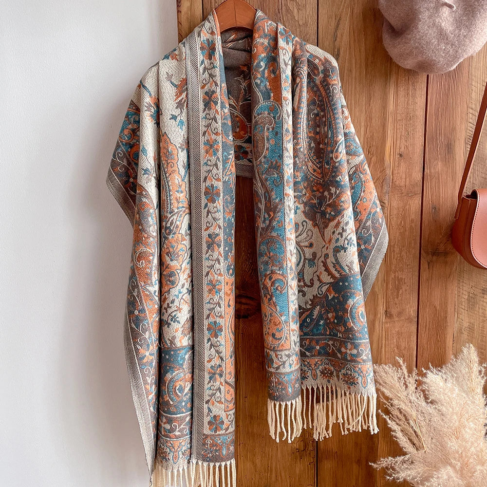 Paisley Fringed Shawl/Scarf