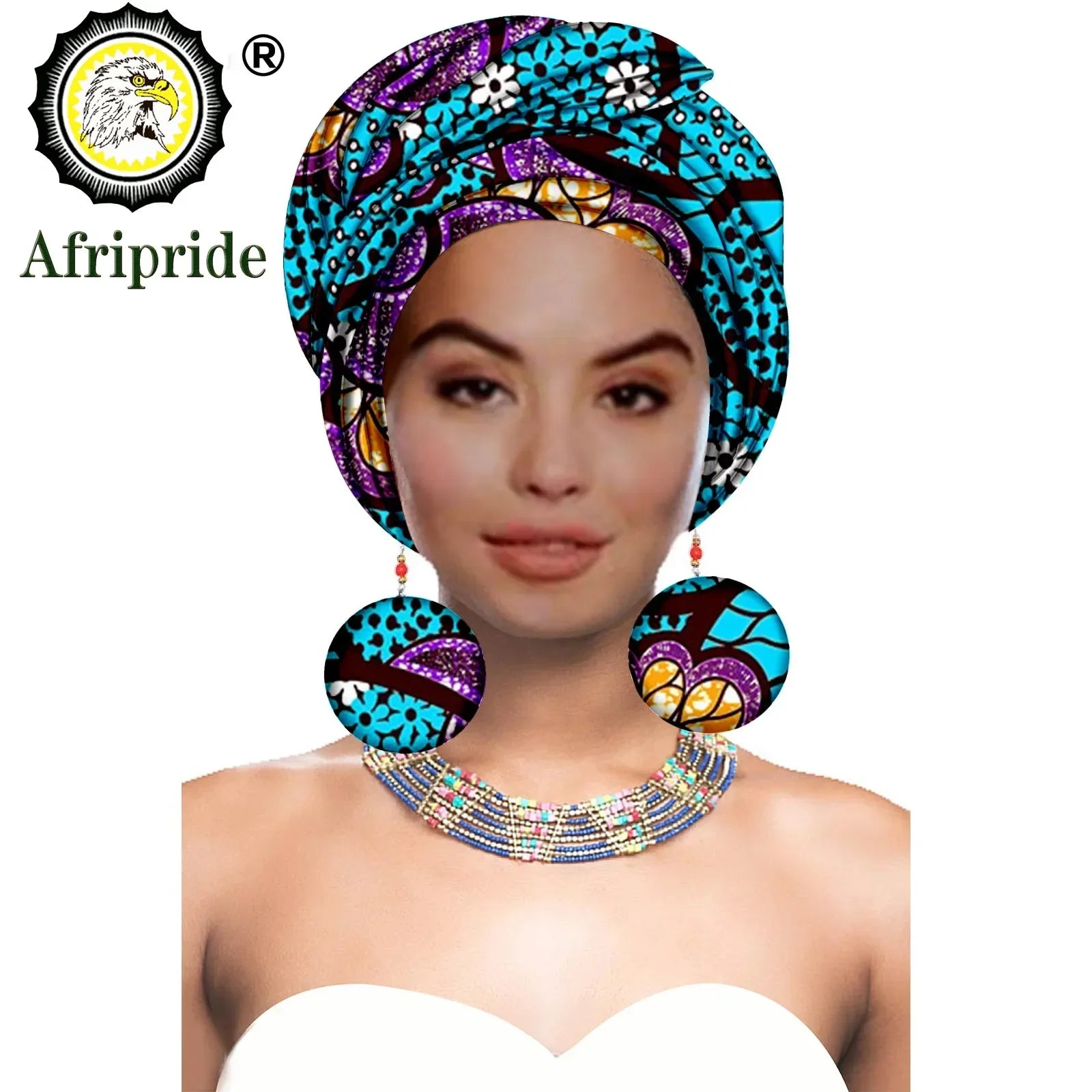 African Headwrap with Matching Earrings
