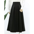 Woolen Pleated High-Waist Skirt