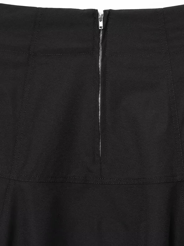 Zippered Midi Mini Skirt