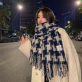 Fashionable Large Windproof Checkered Scarves