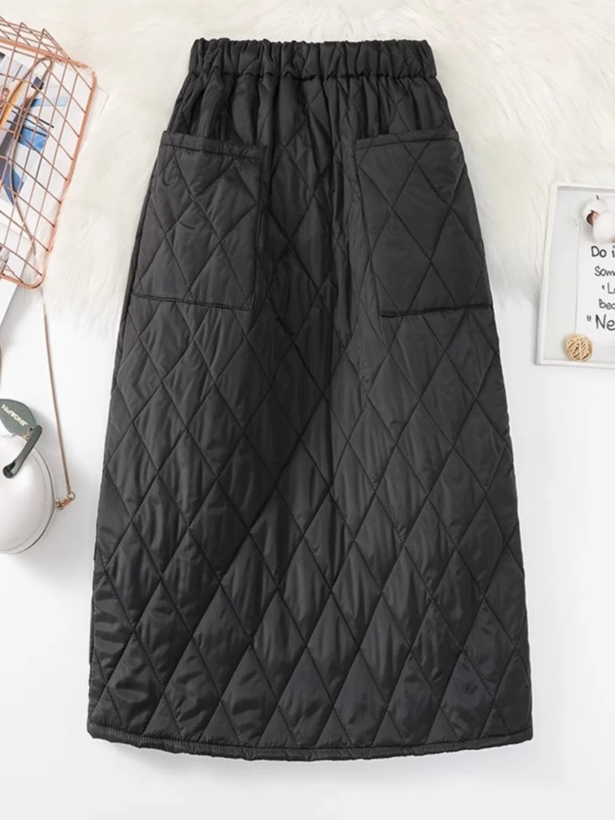 Midi Stretch Waist Windbreaker Skirt