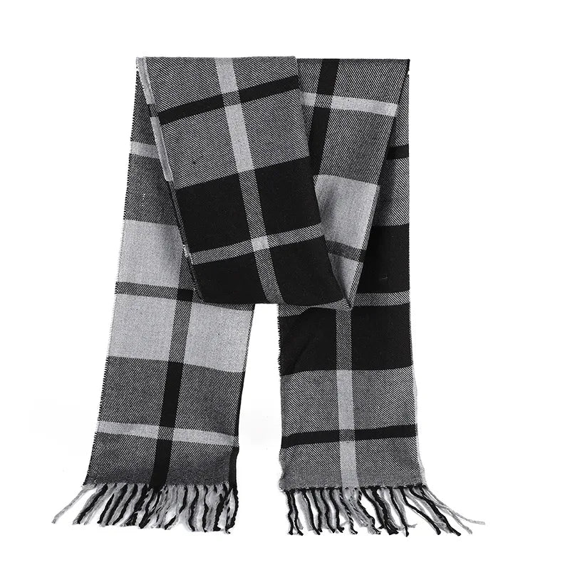 Men's Plaid & Striped Scarf