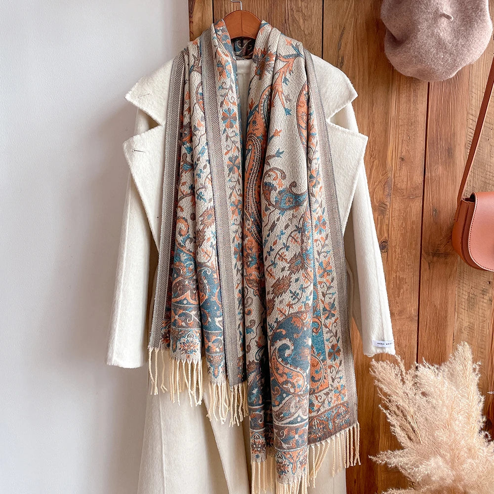 Paisley Fringed Shawl/Scarf