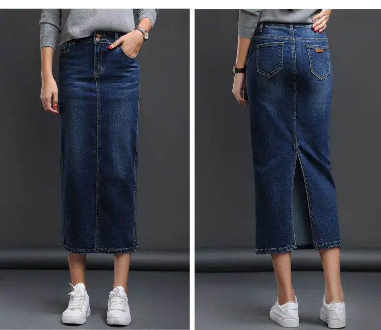 Denim High Waist Jean Skirt