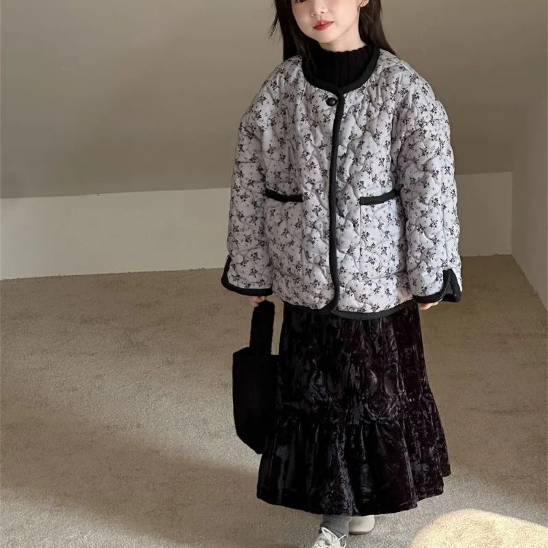 Ruffled Velvet Skirt