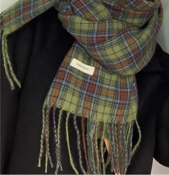 Fashionable Large Windproof Checkered Scarves