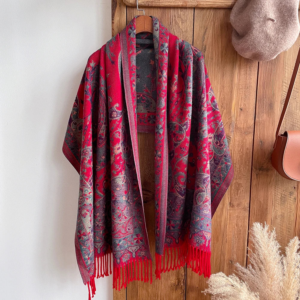Paisley Fringed Shawl/Scarf