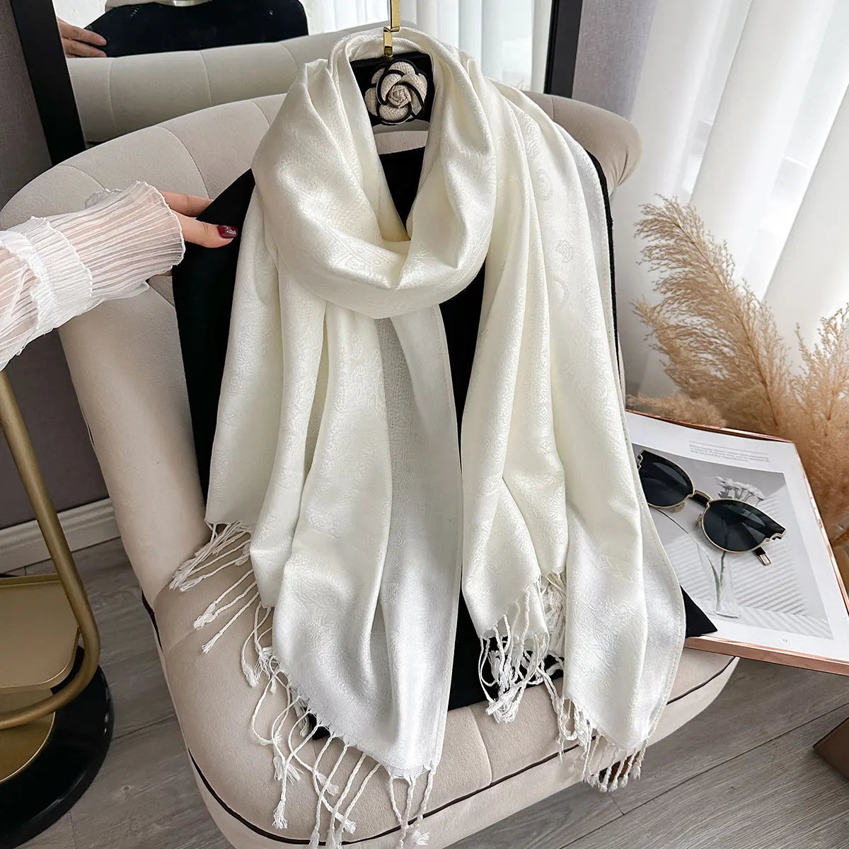 Fringed Paisley Shawl Scarf