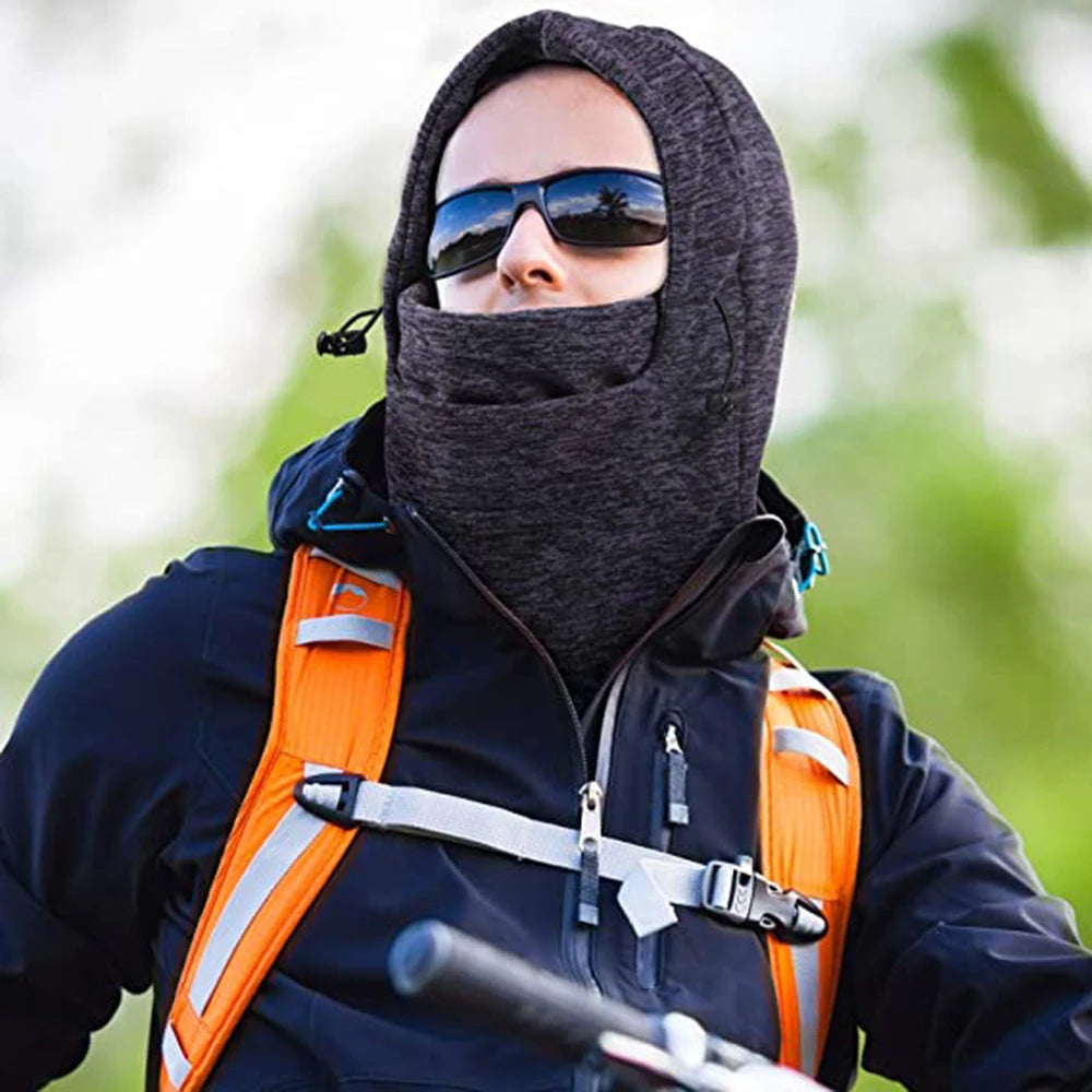 Winter Fleece Windproof Full Face Hooded Scarf