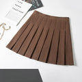 Pleated Zippered Woolen Mini Skirt