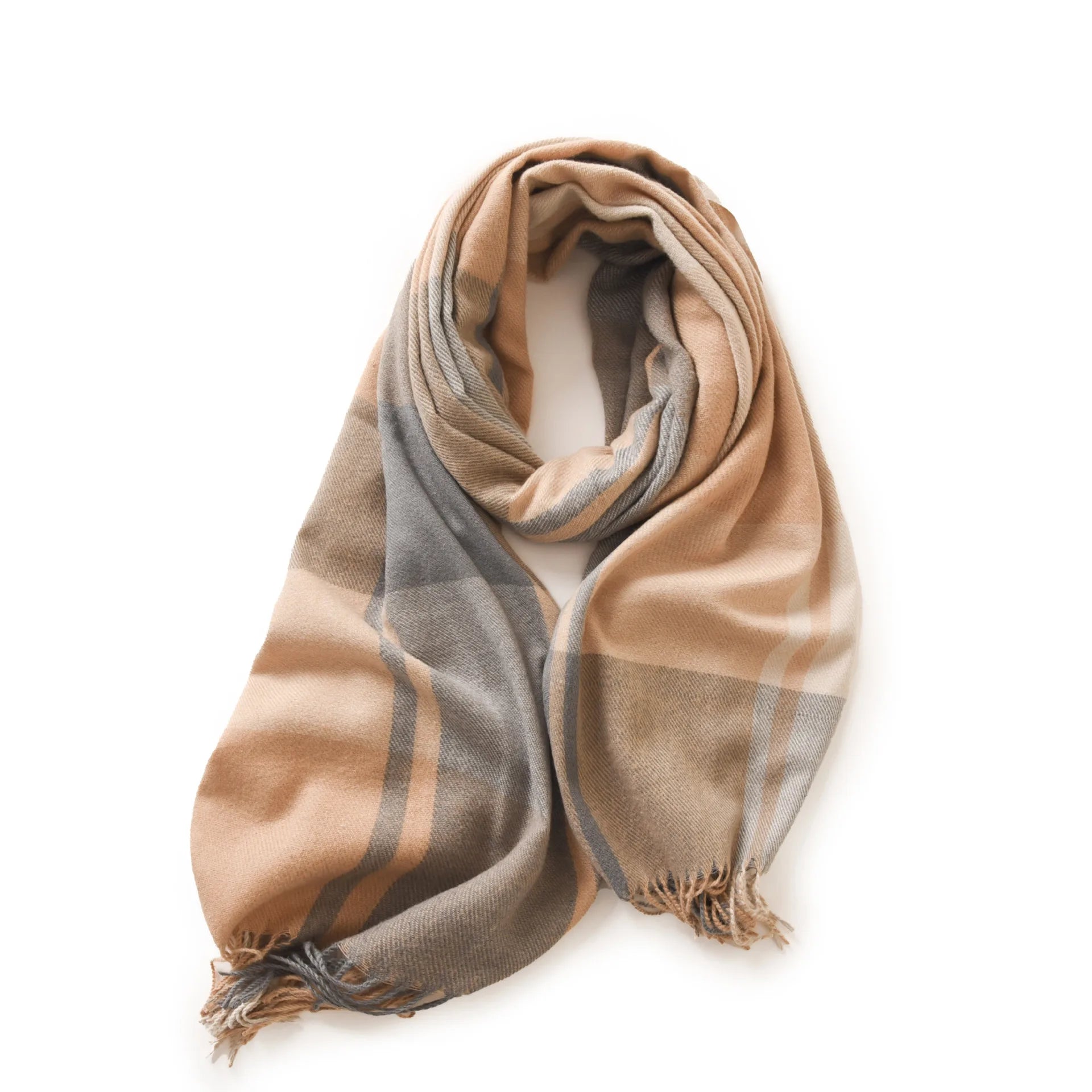 Unisex Cashmere Pashmina Scarf With Tassels