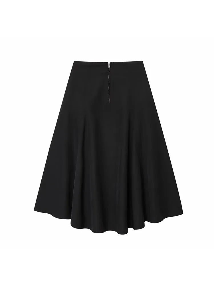 Zippered Midi Mini Skirt