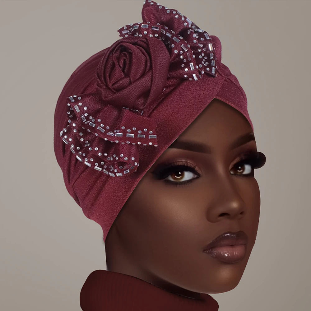 Flower Diamonds Fashion Bonnet Hat