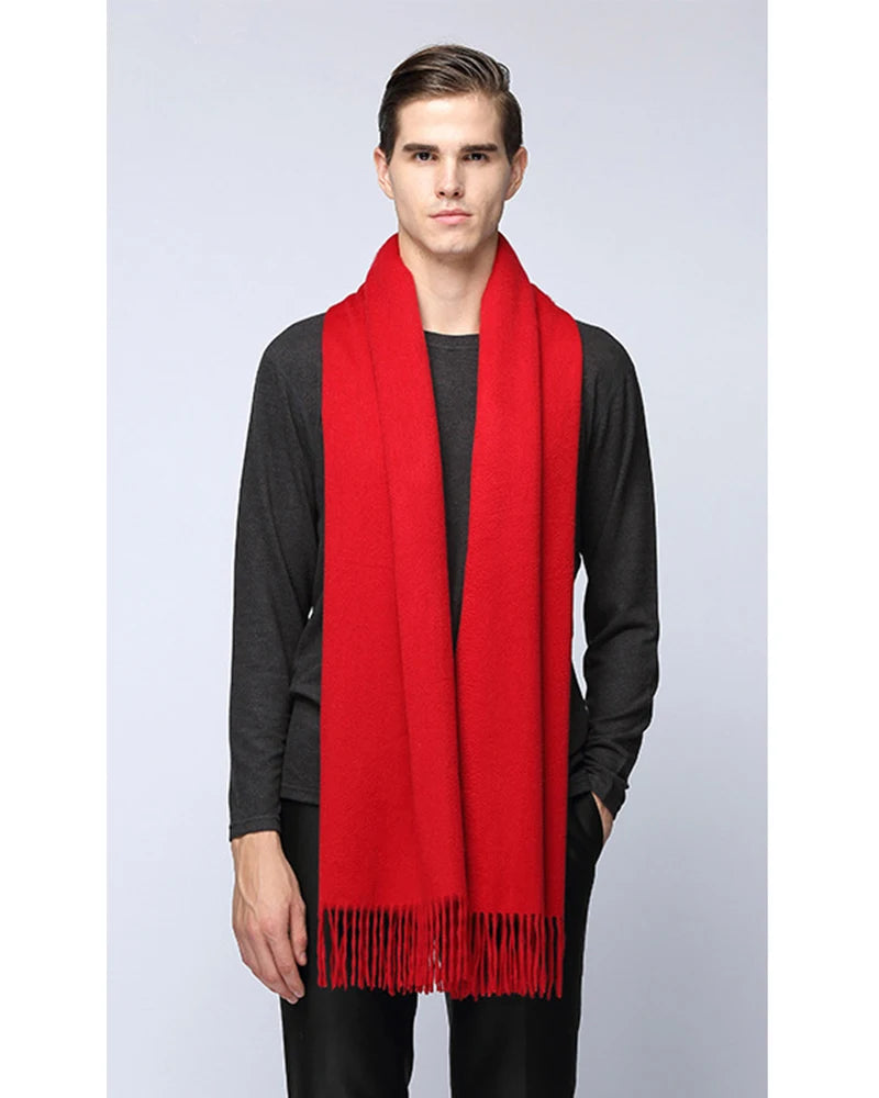 Unisex Cashmere Pashmina Scarf With Tassels