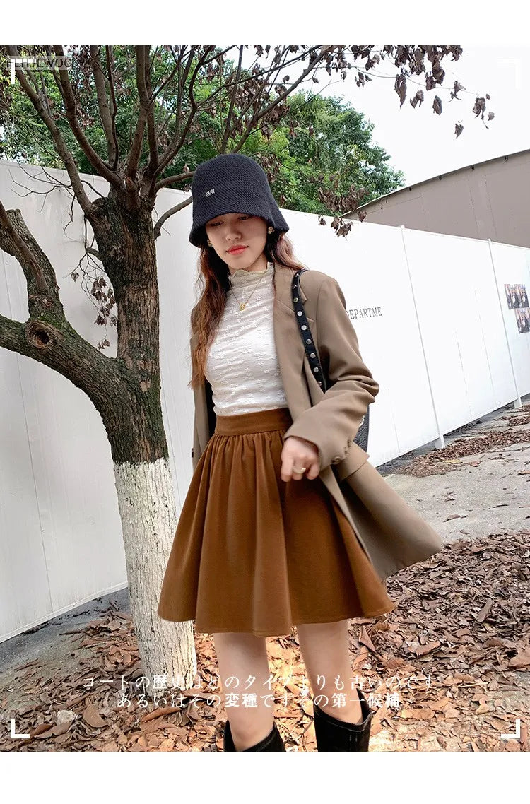 Velvet High-Waist Mini Skirt