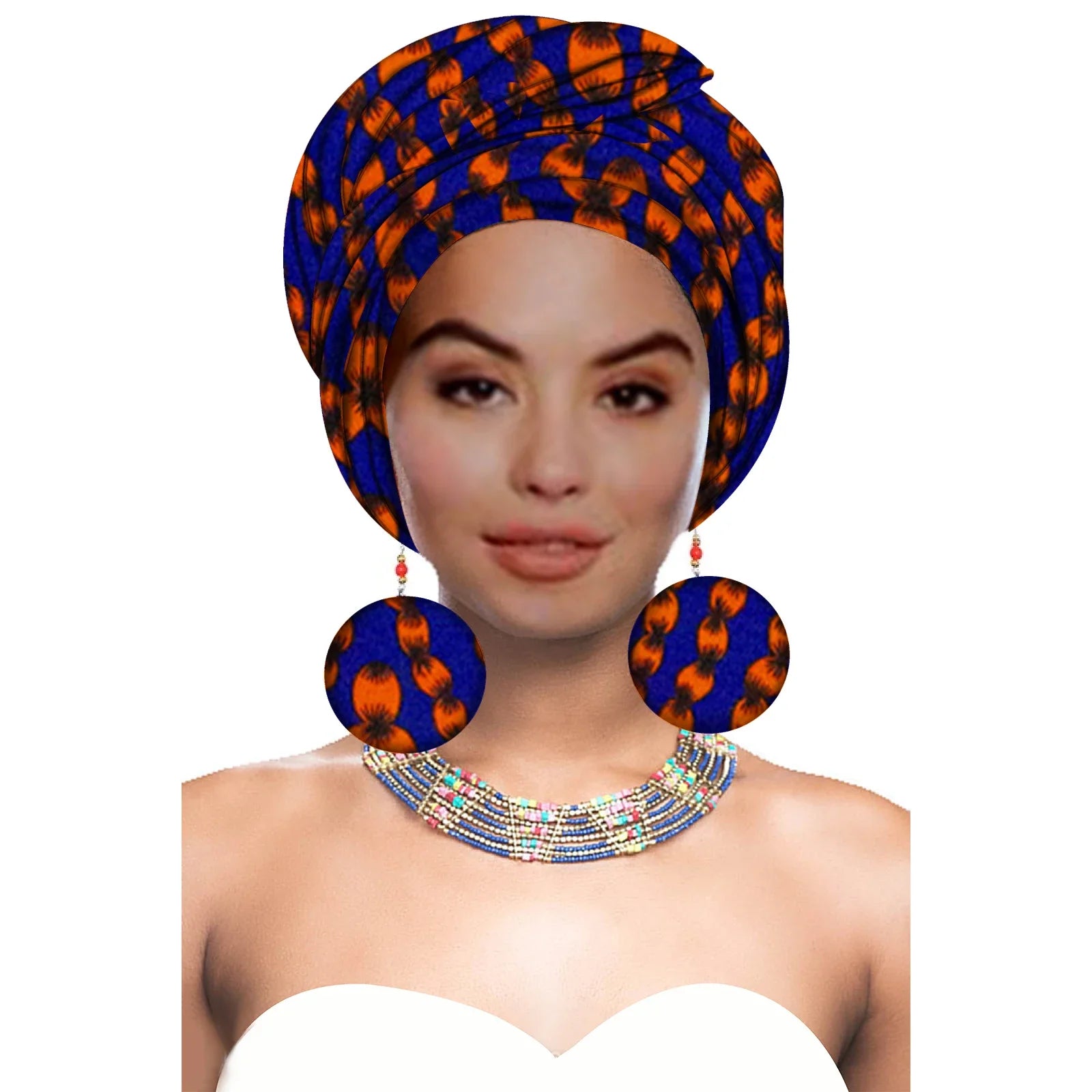 African Headwrap with Matching Earrings