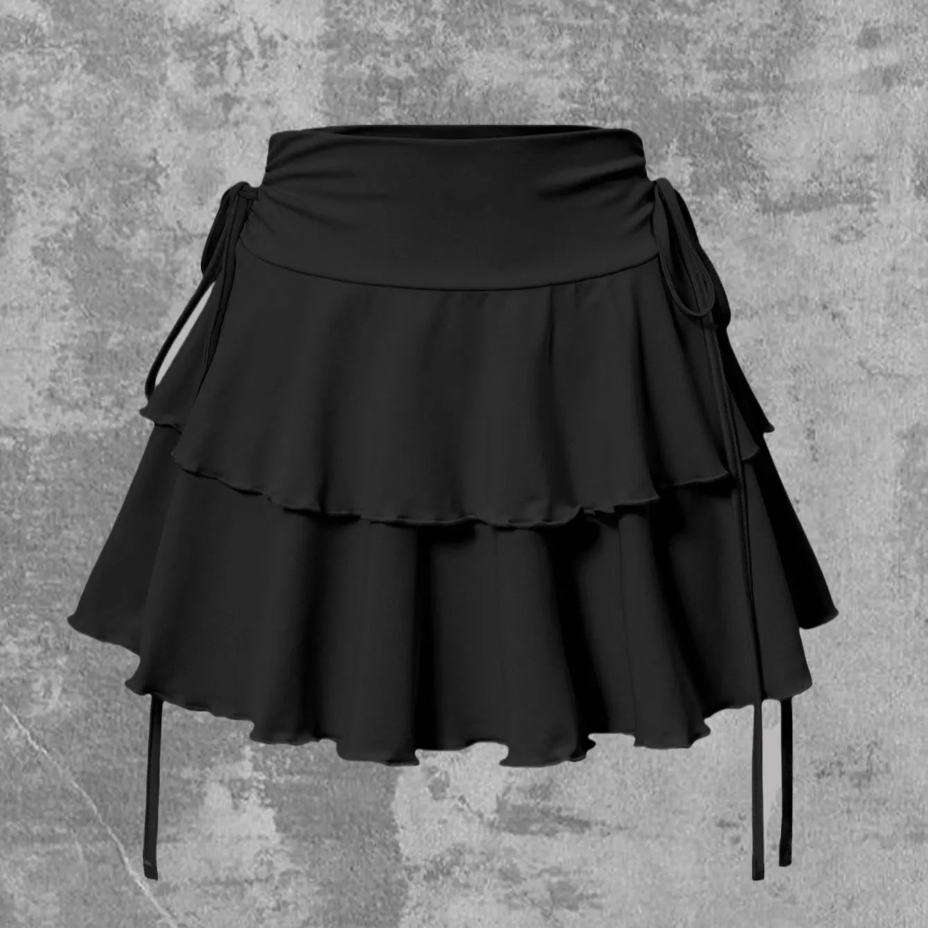 High Waist Laced Short Skirt