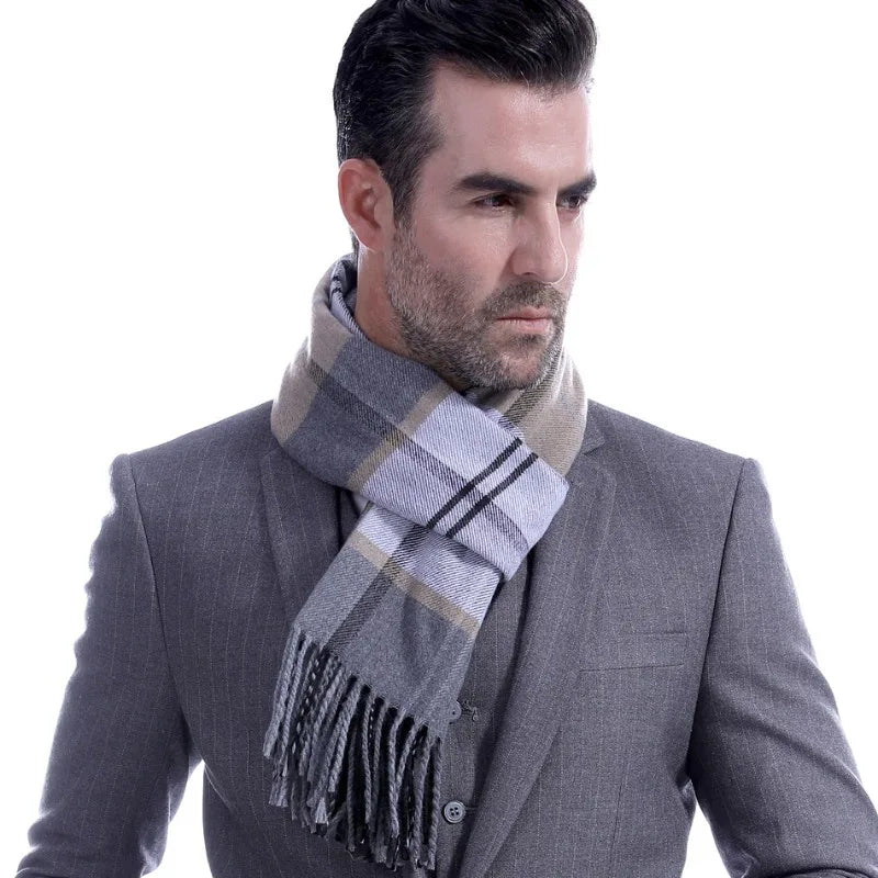 Classic Faux Cashmere Men's Winter Scarf