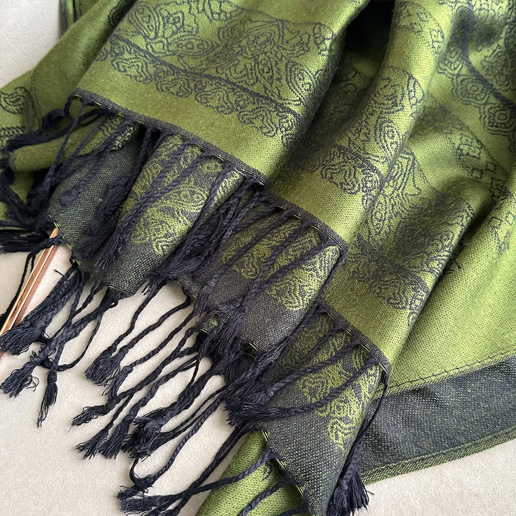 Fringed Paisley Shawl Scarf