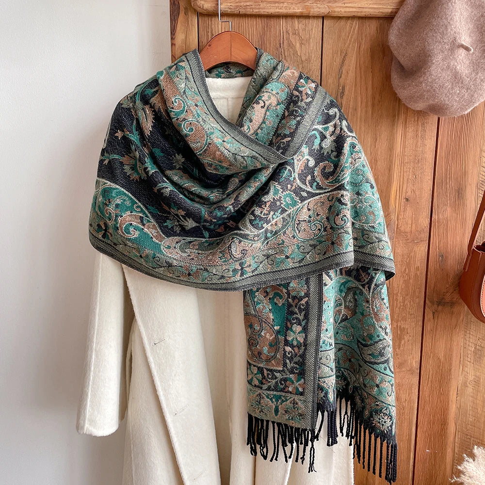 Paisley Fringed Shawl/Scarf