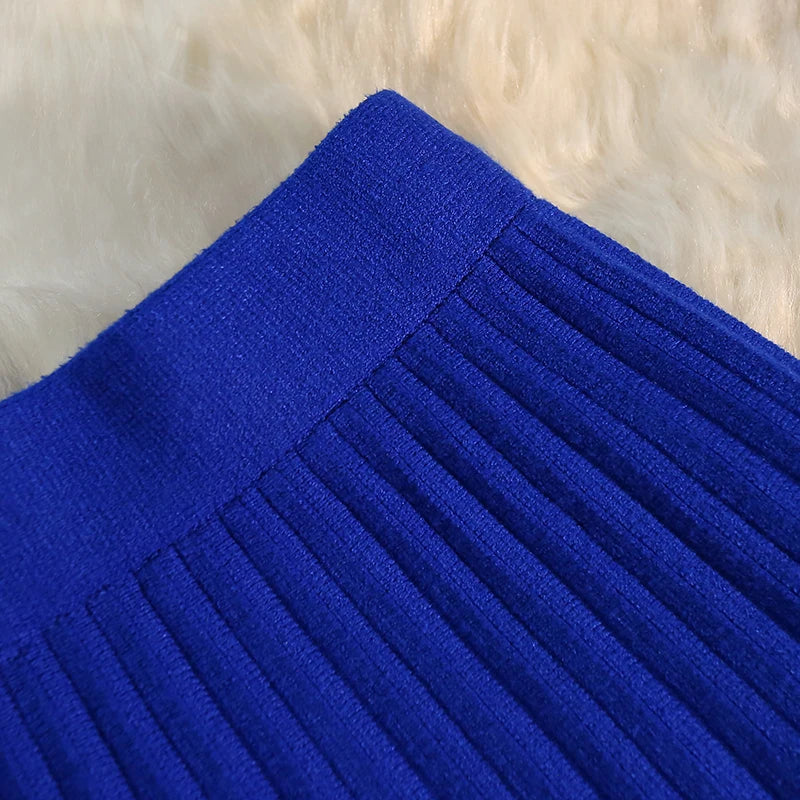 Knit Pleated Short Skirts