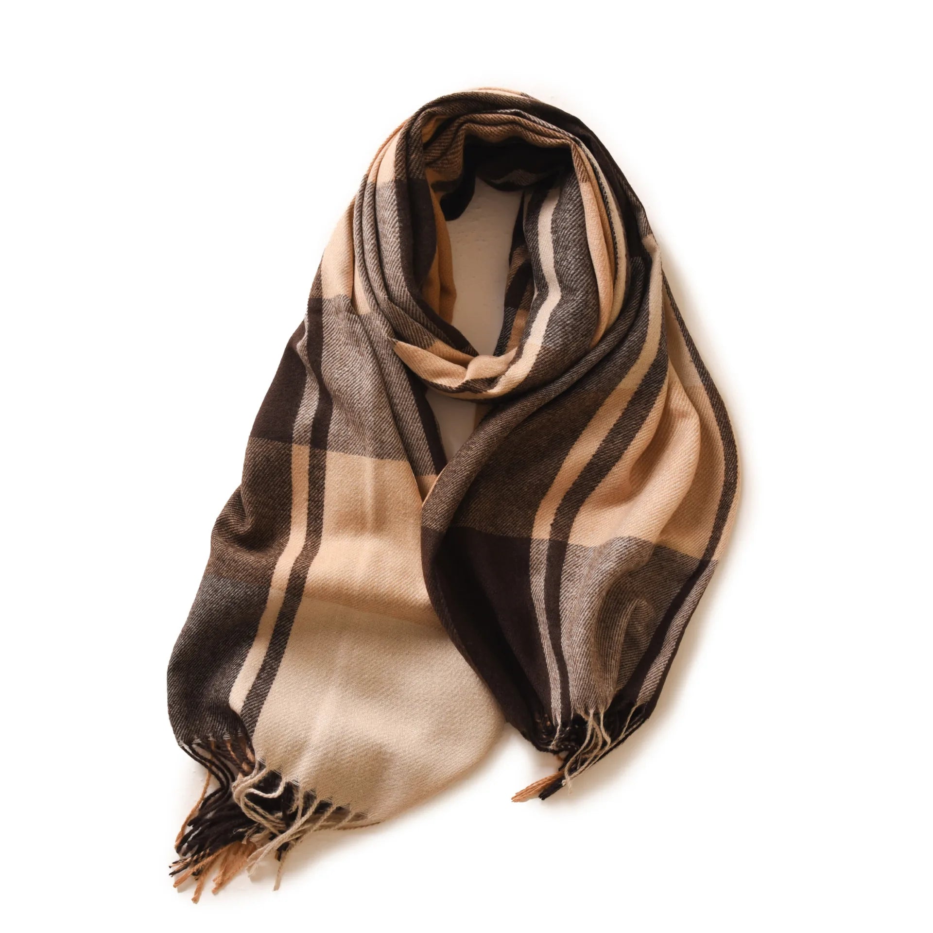 Unisex Cashmere Pashmina Scarf With Tassels