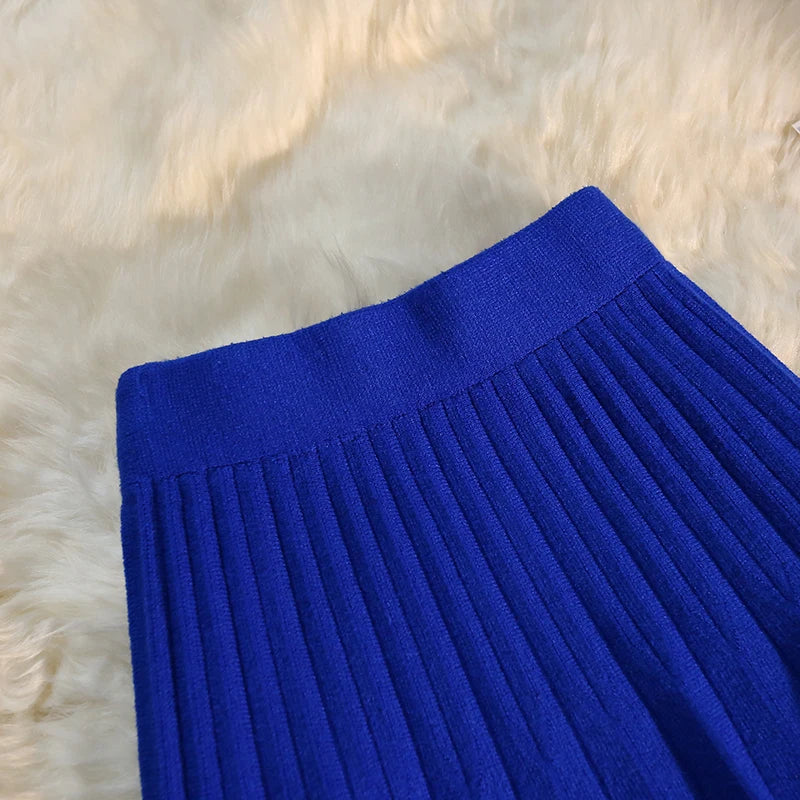 Knit Pleated Short Skirts