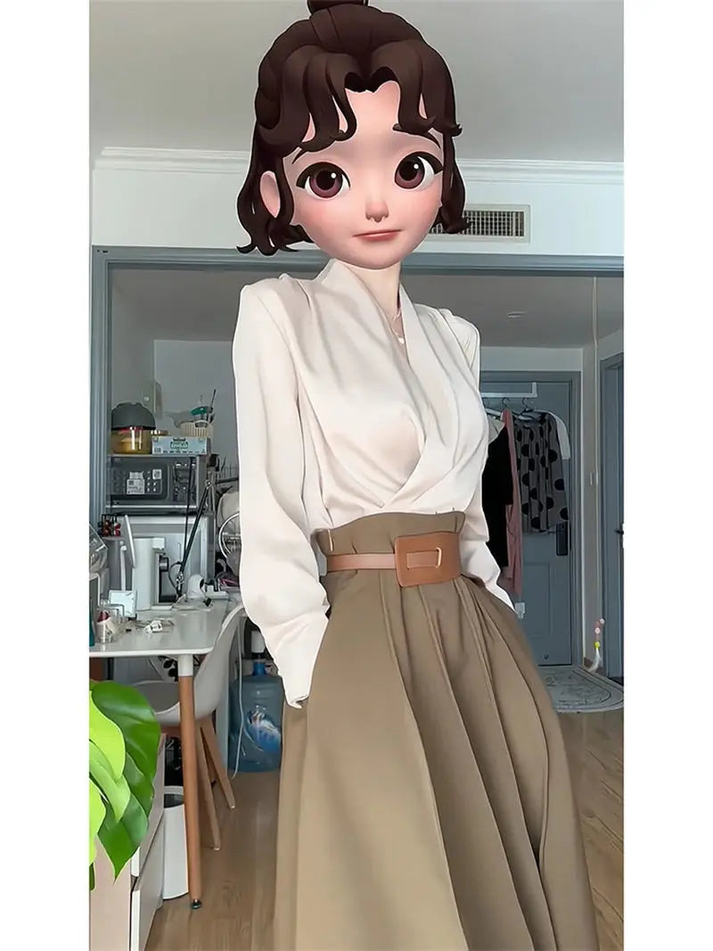 Two-Piece High Waist Skirt Suit