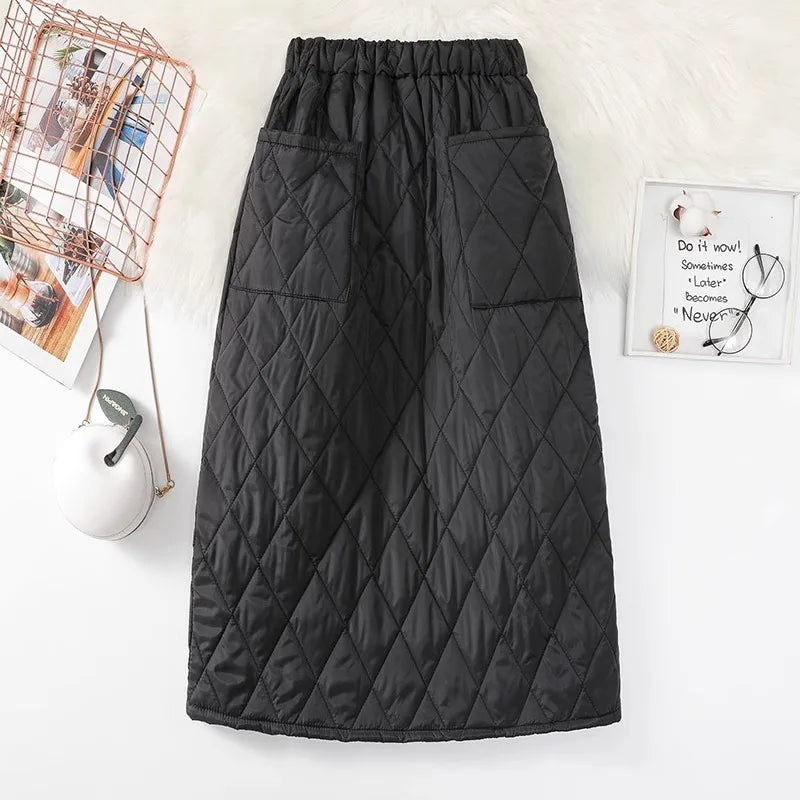 Midi Stretch Waist Windbreaker Skirt