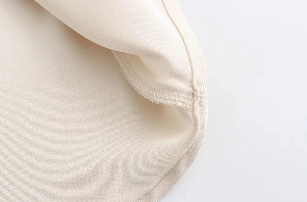 Faux Satin Mid-Calf Length High Waist Skirt