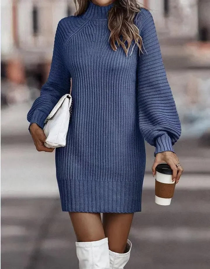 Women's Knitted Pullover Sweater Dress